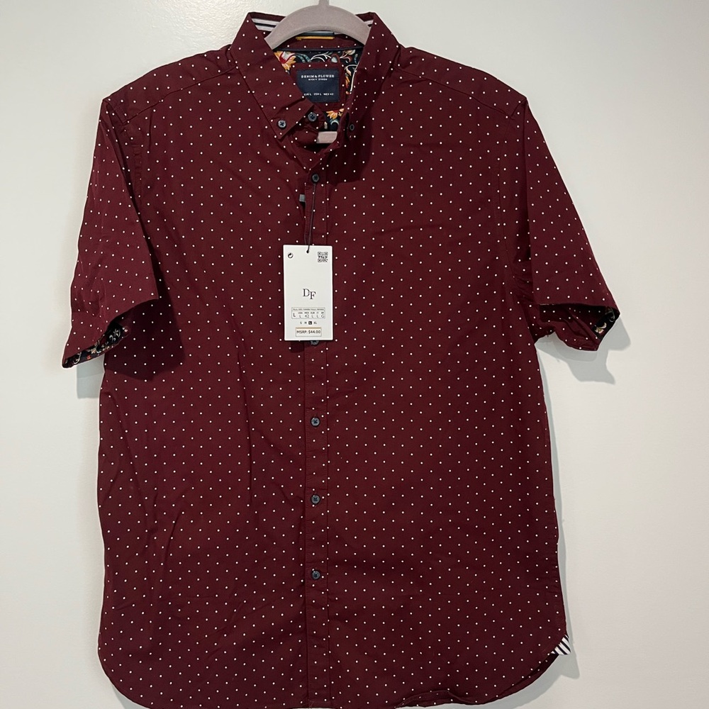 NWT Denim & Flower Short Sleeve Button Up